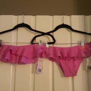 2 piece ruffle brand new lavender bikini